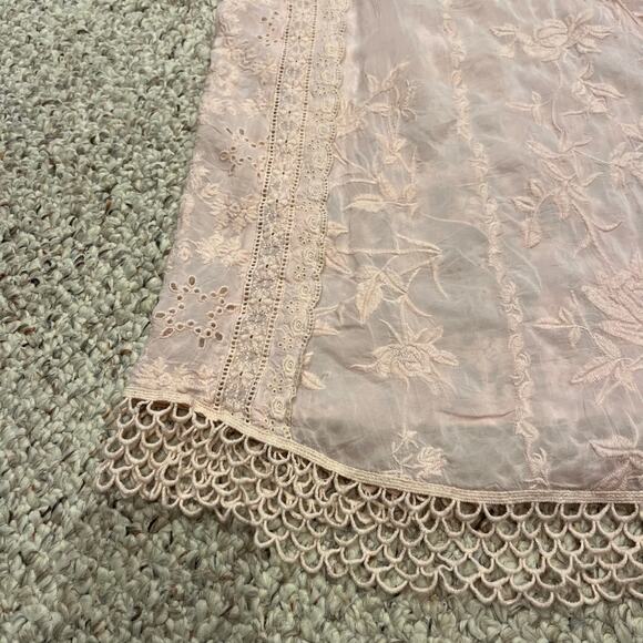Johnny Was Quynn Embroidered Tank Sz M Pink Eyelet Boho Sheer feminine - Picture 5 of 6